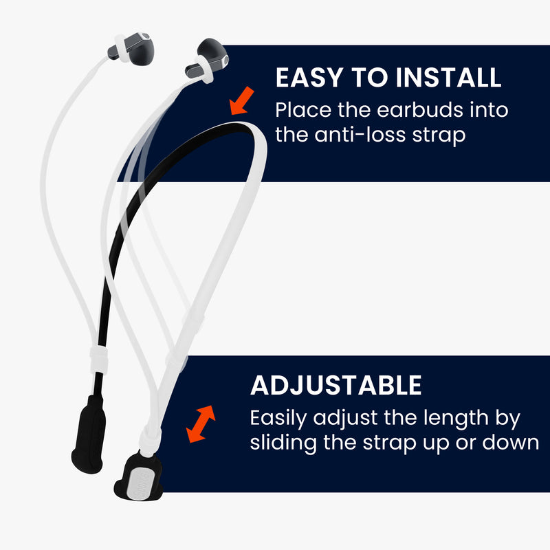 kwmobile Silikon Halteband für Samsung Galaxy Buds 4 / Galaxy Buds 4 Pro Halterung Jogging - in-Ear Headphones Band Strap - Kopfhörer Zubehör - Weiß Schwarz Weiß