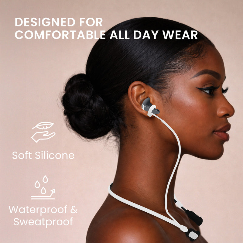 kwmobile Silikon Halteband für Samsung Galaxy Buds 4 / Galaxy Buds 4 Pro Halterung Jogging - in-Ear Headphones Band Strap - Kopfhörer Zubehör - Weiß Schwarz Weiß