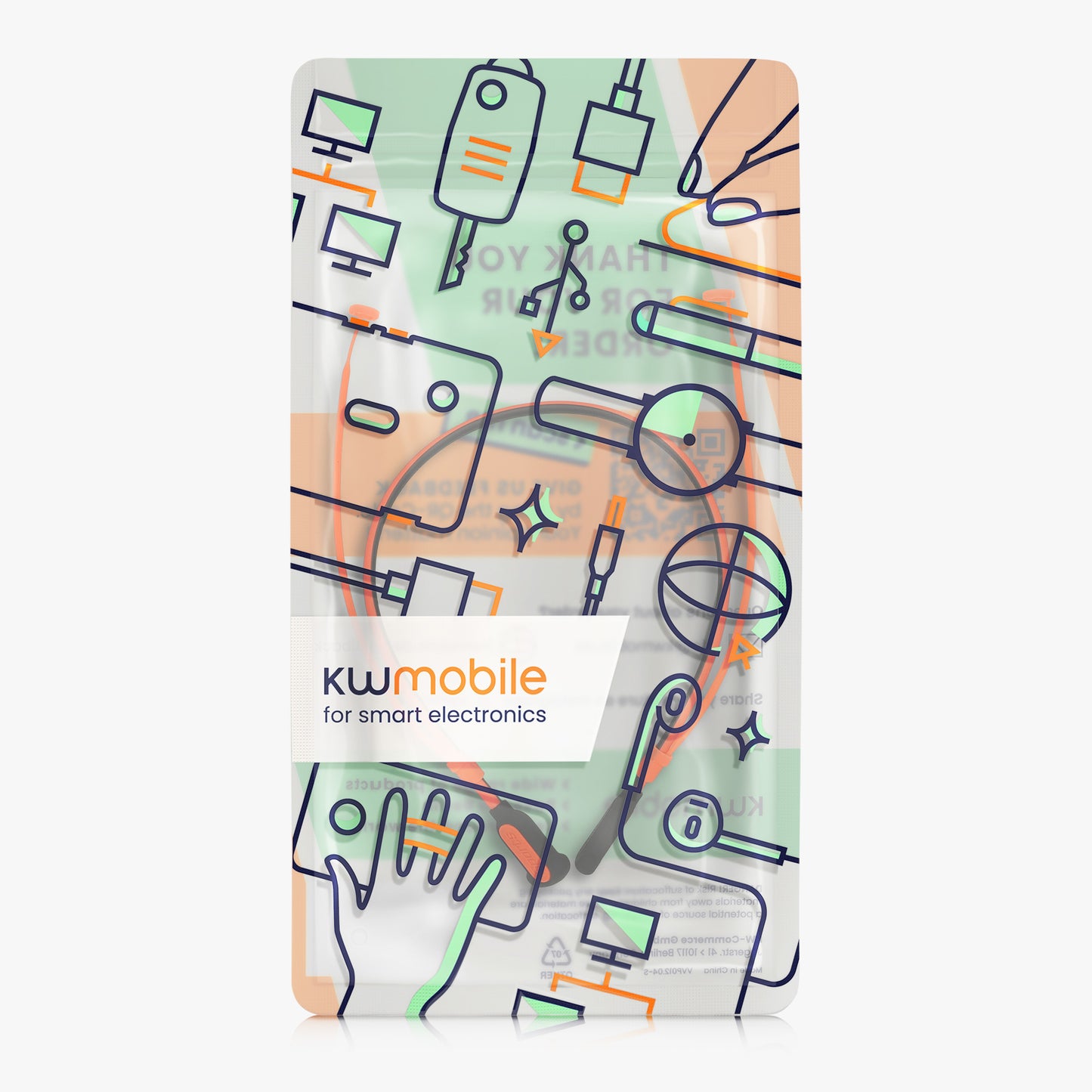 kwmobile Silikon Halteband für Samsung Galaxy Buds 4 / Galaxy Buds 4 Pro Halterung Jogging - in-Ear Headphones Band Strap - Kopfhörer Zubehör - Schwarz Orange Schwarz