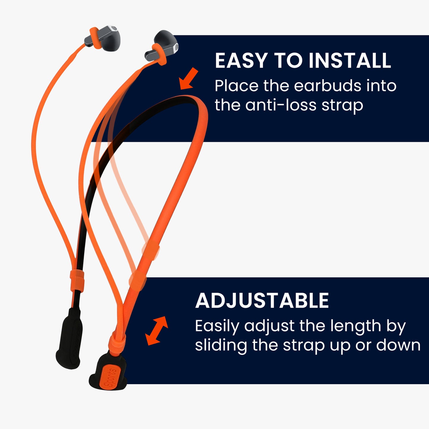 kwmobile Silikon Halteband für Samsung Galaxy Buds 4 / Galaxy Buds 4 Pro Halterung Jogging - in-Ear Headphones Band Strap - Kopfhörer Zubehör - Schwarz Orange Schwarz