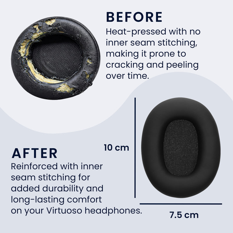 kwmobile 2x Ohr Polster für Skullcandy Hesh 540 / Hesh 360 Ohrpolster - Ersatz Ohrpolster - Kopfhörer Ersatzteile - Kopfhörer Ersatzpolster für Over Ear Headphones Schwarz