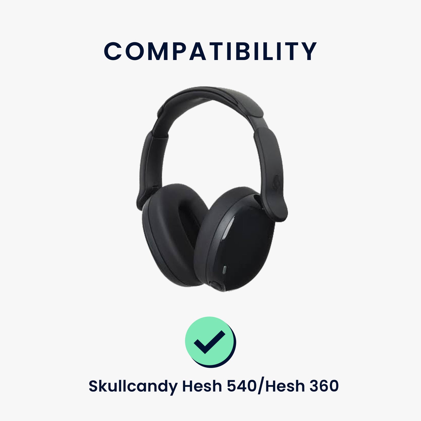 kwmobile 2x Ohr Polster für Skullcandy Hesh 540 / Hesh 360 Ohrpolster - Ersatz Ohrpolster - Kopfhörer Ersatzteile - Kopfhörer Ersatzpolster für Over Ear Headphones Schwarz