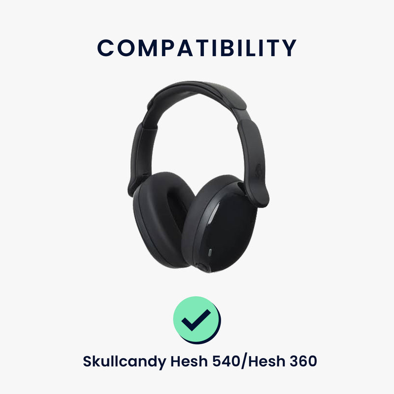 kwmobile 2x Ohr Polster für Skullcandy Hesh 540 / Hesh 360 Ohrpolster - Ersatz Ohrpolster - Kopfhörer Ersatzteile - Kopfhörer Ersatzpolster für Over Ear Headphones Schwarz
