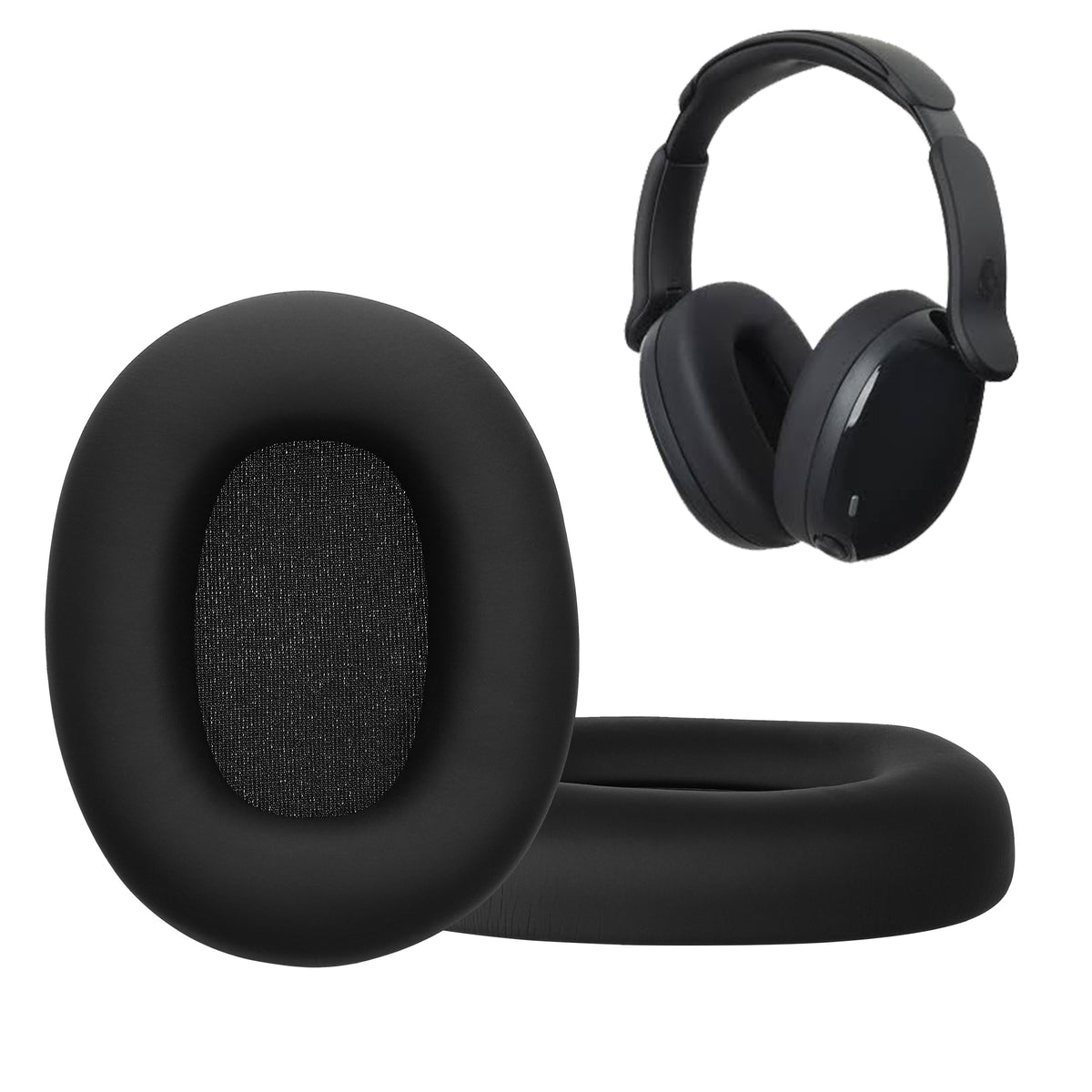 kwmobile 2x Ohr Polster für Skullcandy Hesh 540 / Hesh 360 Ohrpolster - Ersatz Ohrpolster - Kopfhörer Ersatzteile - Kopfhörer Ersatzpolster für Over Ear Headphones Schwarz