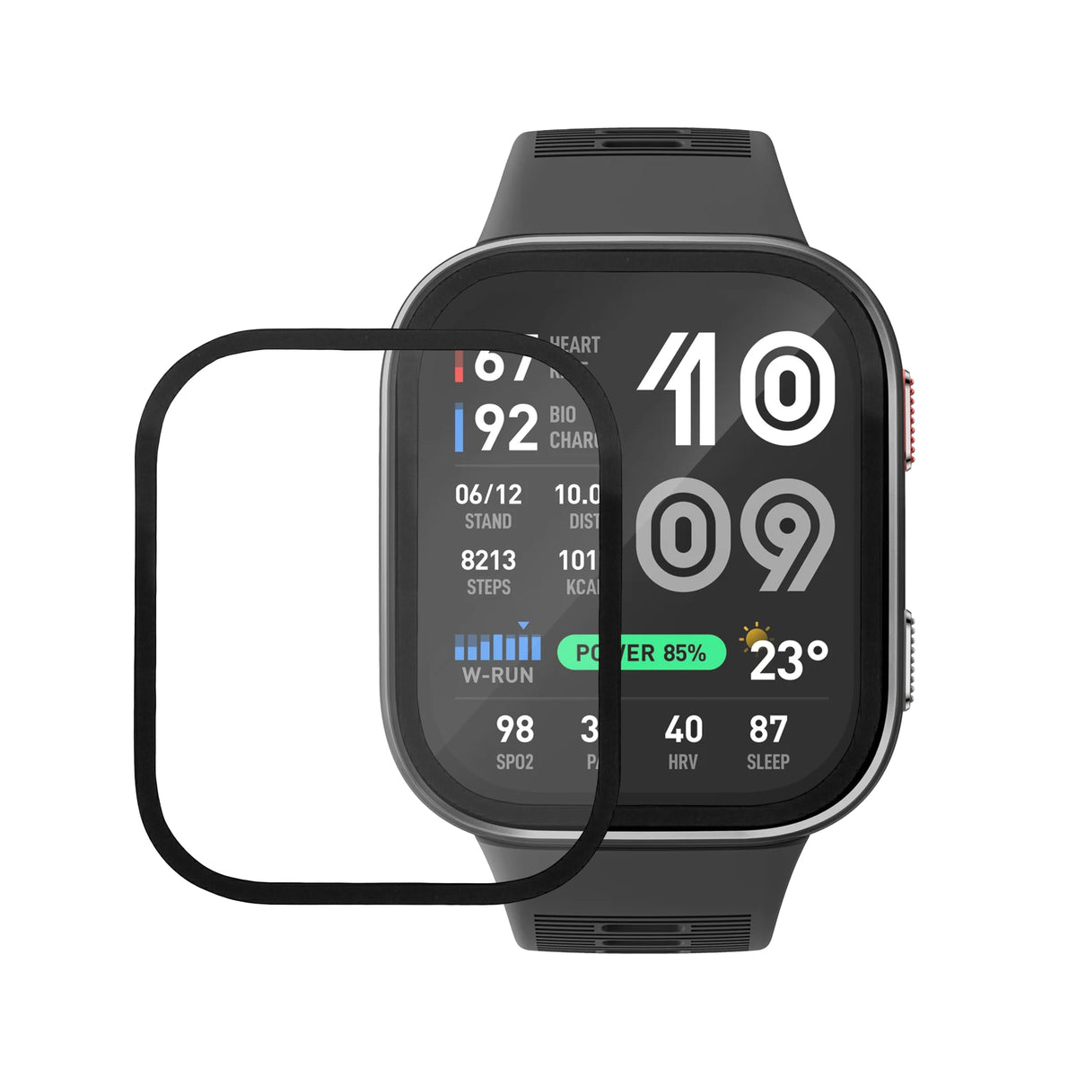 kwmobile 2x Transparente Displayschutzfolie kompatibel mit Amazfit Bip Max 50mm Folie - Schutzfolie für Fitness Tracker - robuster Displayschutz Transparent