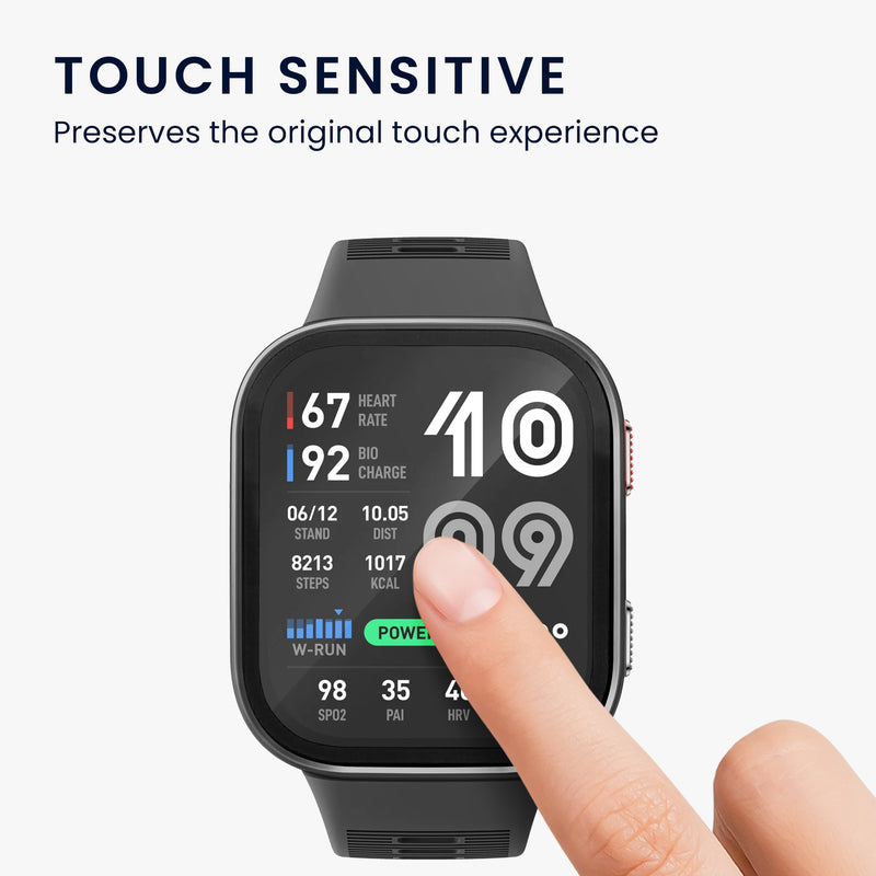 kwmobile 2x Transparente Displayschutzfolie kompatibel mit Amazfit Bip Max 50mm Folie - Schutzfolie für Fitness Tracker - robuster Displayschutz Transparent