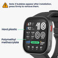 kwmobile 2x Transparente Displayschutzfolie kompatibel mit Amazfit Bip Max 50mm Folie - Schutzfolie für Fitness Tracker - robuster Displayschutz Transparent