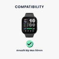 kwmobile 2x Transparente Displayschutzfolie kompatibel mit Amazfit Bip Max 50mm Folie - Schutzfolie für Fitness Tracker - robuster Displayschutz Transparent