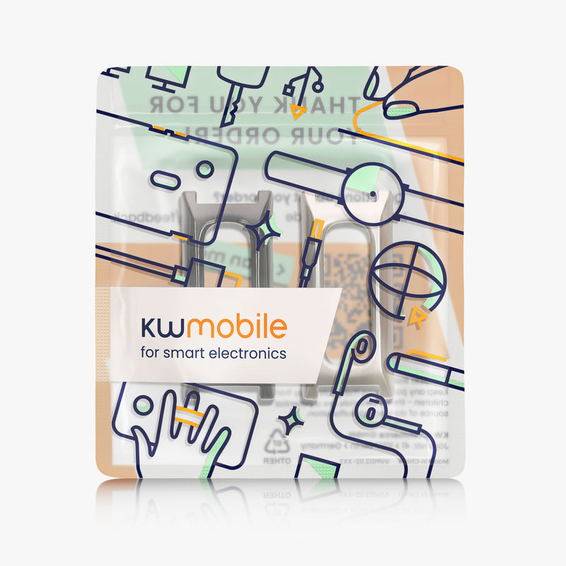 kwmobile 2x Hülle kompatibel mit Google Fitbit Air - Fitnesstracker Case Set Schwarz Silber - ohne Tracker Schwarz