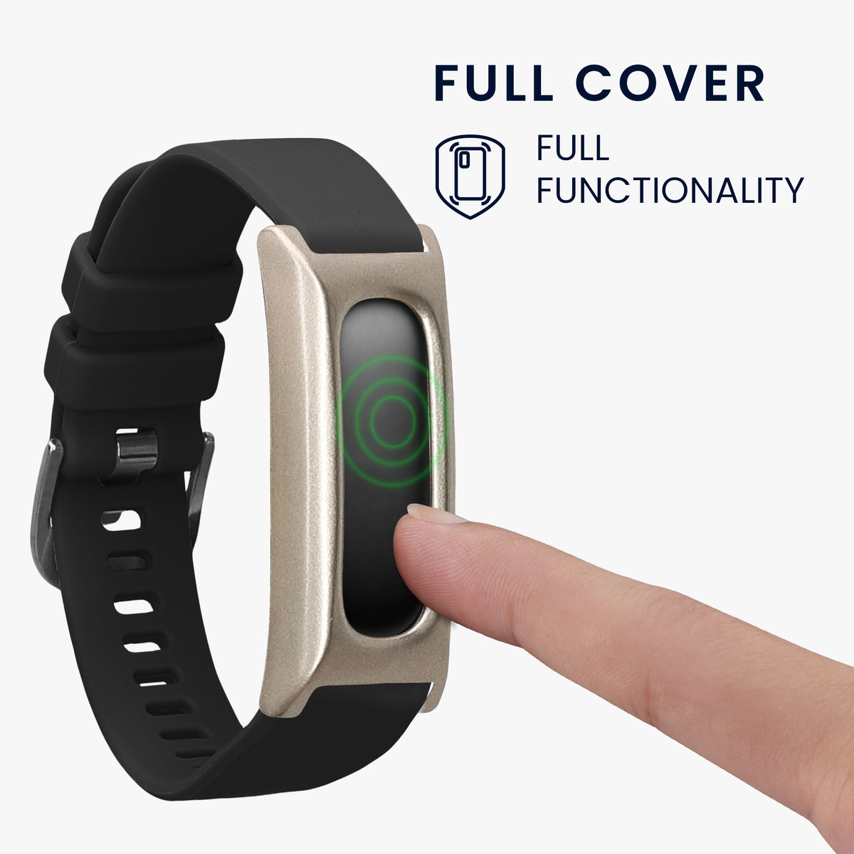 kwmobile 2x Hülle kompatibel mit Google Fitbit Air - Fitnesstracker Case Set Schwarz Silber - ohne Tracker Schwarz