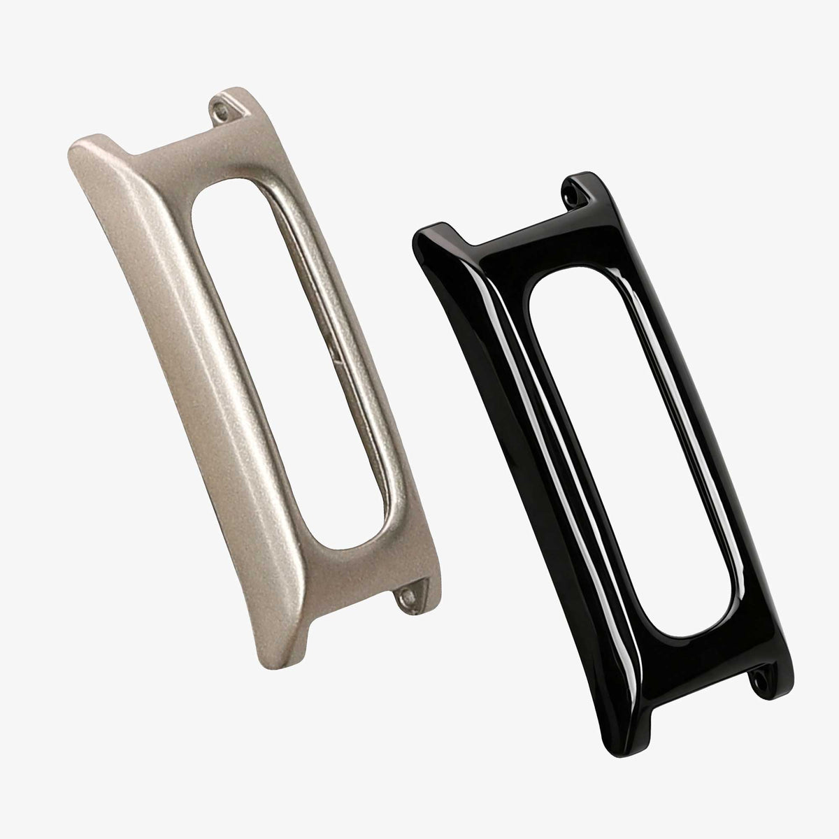kwmobile 2x Hülle kompatibel mit Google Fitbit Air - Fitnesstracker Case Set Schwarz Silber - ohne Tracker Schwarz