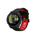 kwmobile Silikon Uhrenarmband für Garmin Forerunner 170 / Forerunner 70 Armband - Ersatzarmband für Fitnesstracker - Wechselarmband Smartwatch - Schwarz Rot Schwarz