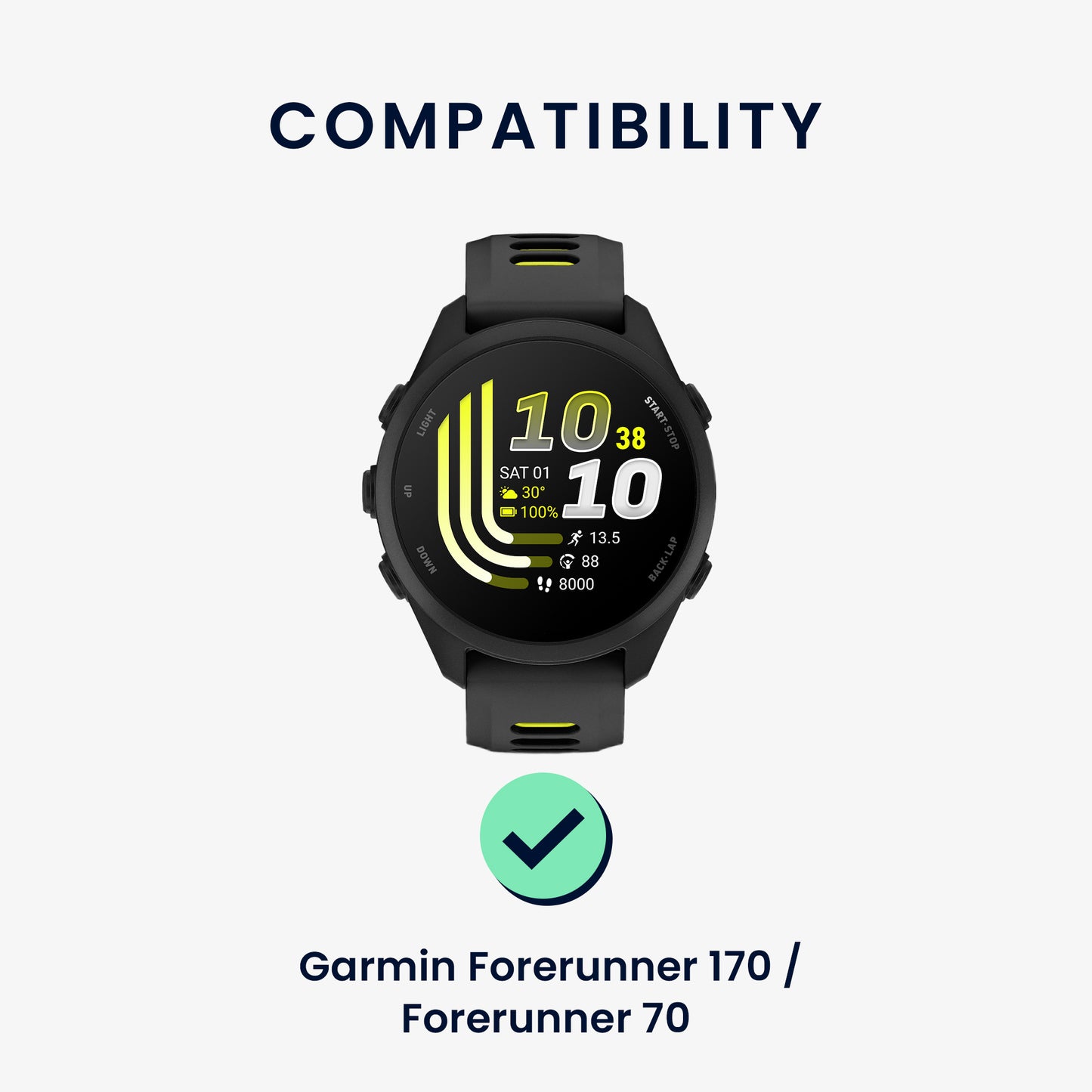 kwmobile Silikon Uhrenarmband für Garmin Forerunner 170 / Forerunner 70 Armband - Ersatzarmband für Fitnesstracker - Wechselarmband Smartwatch - Schwarz Rot Schwarz