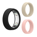 kwmobile 3x Smart Ring Protector kompatibel mit Oura Ring 5 - 6 7 8 9 Hülle - Weiches Silikon Case - Schutzhülle in Schwarz Altrosa Beige Schwarz