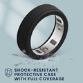 kwmobile 3x Smart Ring Protector kompatibel mit Oura Ring 5 - 6 7 8 9 Hülle - Weiches Silikon Case - Schutzhülle in Schwarz Altrosa Beige Schwarz