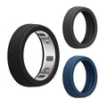 kwmobile 3x Smart Ring Protector kompatibel mit Oura Ring 5 - 10 11 12 13 Hülle - Weiches Silikon Case - Schutzhülle in Schwarz Dunkelgrau Dunkelblau Schwarz