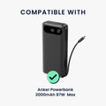 kwmobile Silikon Hülle für Anker Powerbank 20000mAh 87W Max Case - Powerbank Hülle für unterwegs - Tasche für Power Bank - Schwarz Schwarz