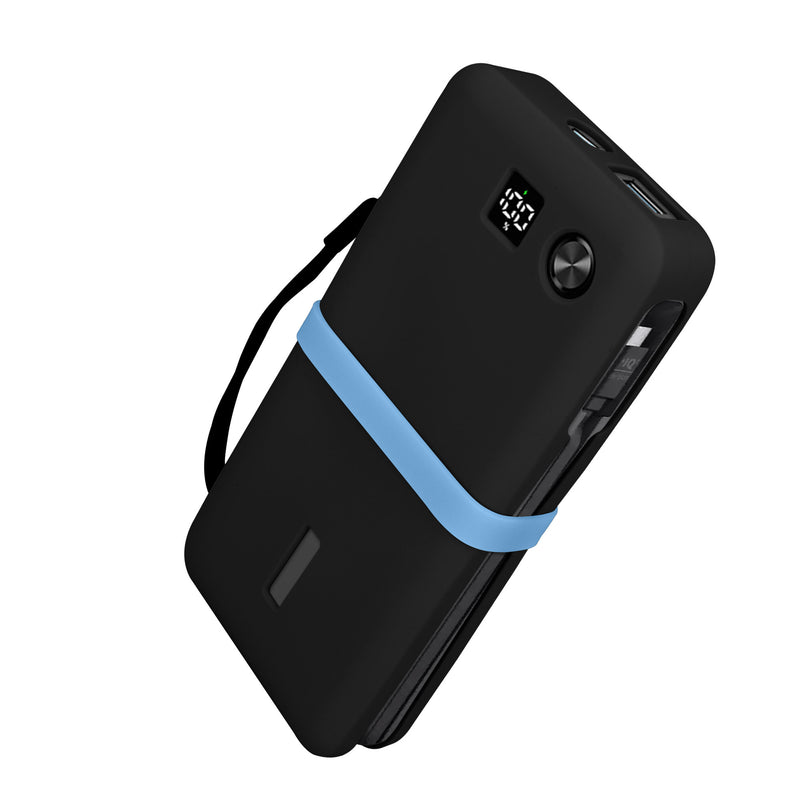 kwmobile Silikon Hülle für Anker Powerbank 20000mAh 87W Max Case - Powerbank Hülle für unterwegs - Tasche für Power Bank - Schwarz Schwarz