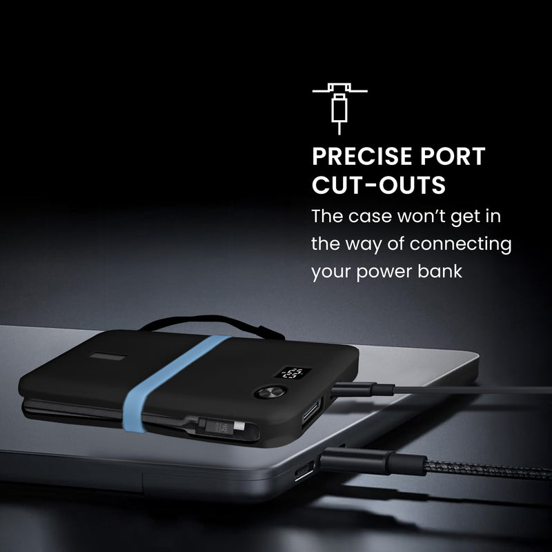kwmobile Silikon Hülle für Anker Powerbank 20000mAh 87W Max Case - Powerbank Hülle für unterwegs - Tasche für Power Bank - Schwarz Schwarz