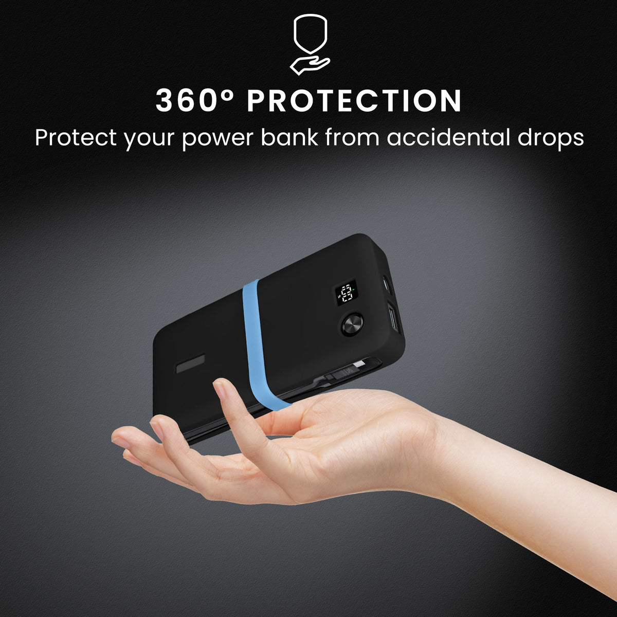 kwmobile Silikon Hülle für Anker Powerbank 20000mAh 87W Max Case - Powerbank Hülle für unterwegs - Tasche für Power Bank - Schwarz Schwarz