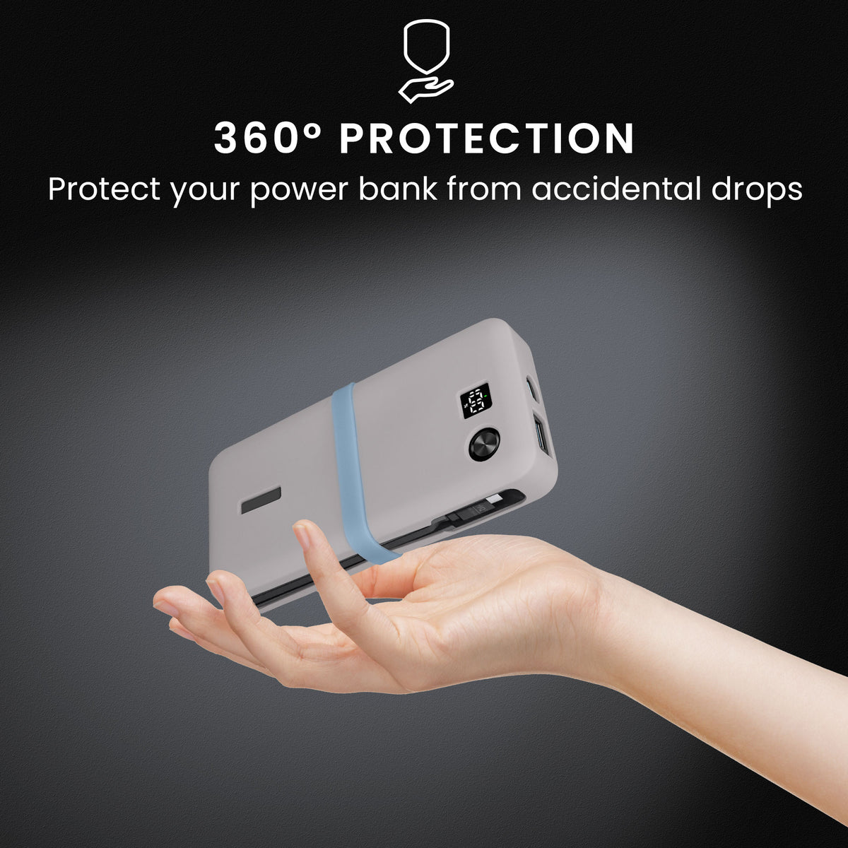 kwmobile Silikon Hülle für Anker Powerbank 20000mAh 87W Max Case - Powerbank Hülle für unterwegs - Tasche für Power Bank - Grau Grau