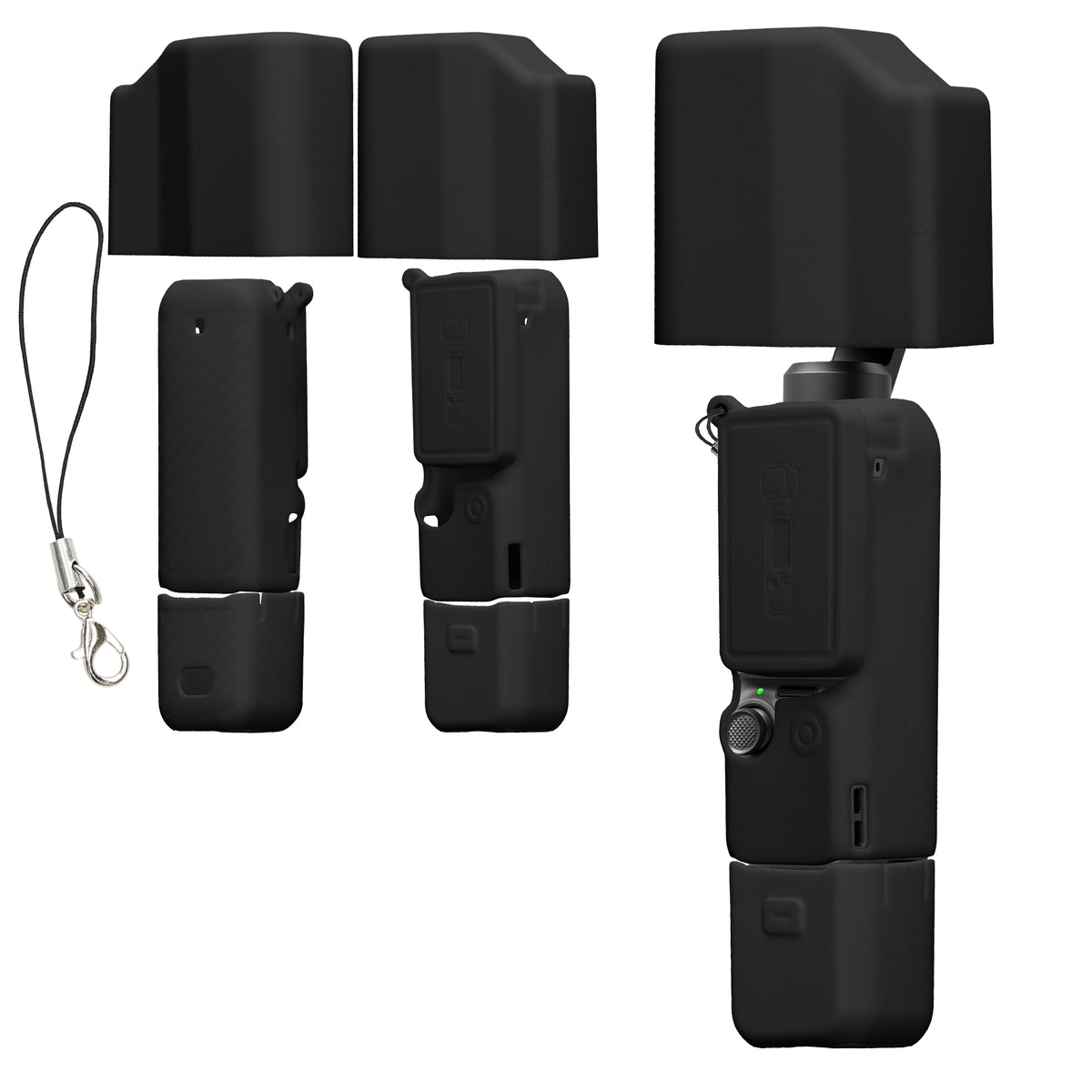 kwmobile Silikonhülle für DJI Osmo Pocket 4P Hülle - rutschfestes Cover aus Silikon für Action Cam - Schwarz Schwarz