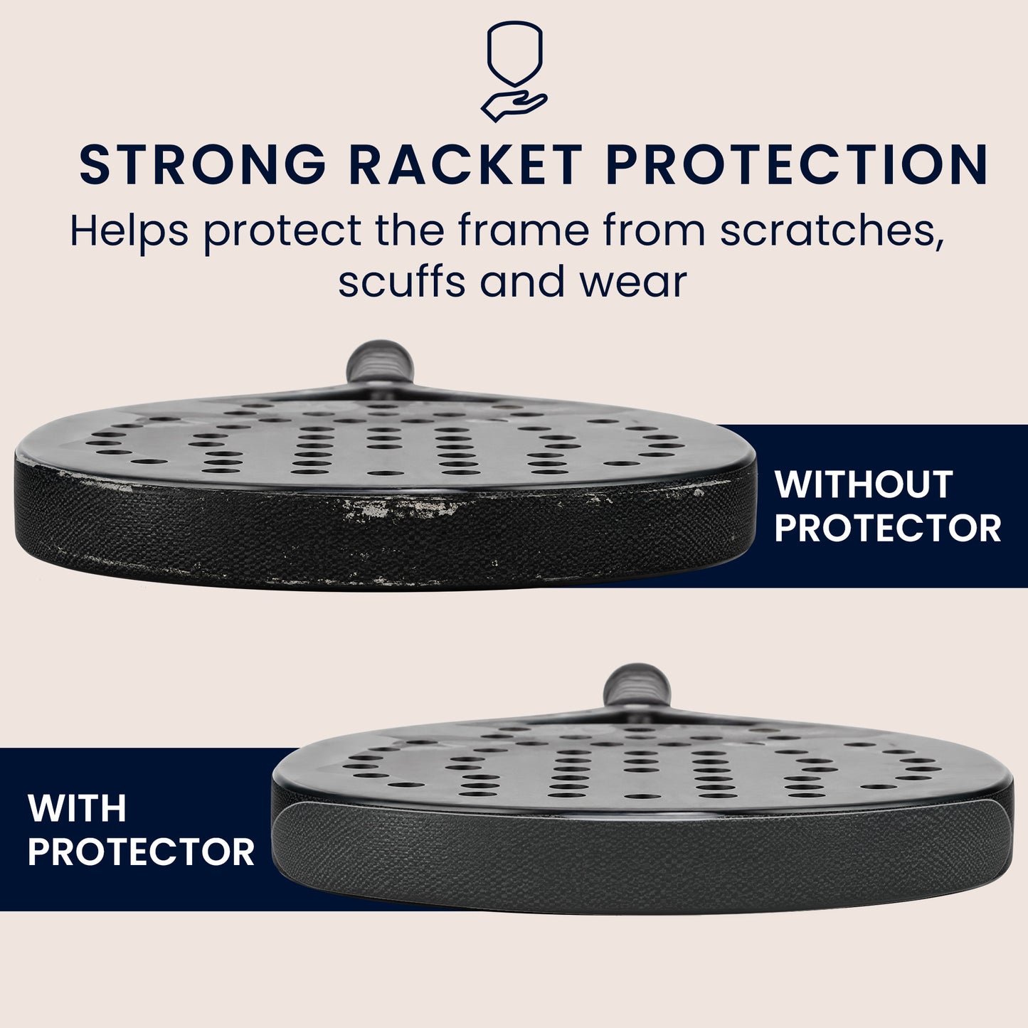 kwmobile 2x Padelschläger Schutz Folie, Padel Schläger Schutz Zubehör Set - Padel Racket Protector Tape 35 x 370 mm, TPU Rahmenschutz Folie für Padelschläger, Transparent Transparent