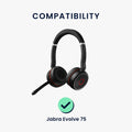 kwmobile 2x Kunstleder Ohr Polster für Jabra Evolve 75 Ohrpolster - Ersatz Ohrpolster - Kopfhörer Ersatzteile - Kopfhörer Ersatzpolster mit Cooling Effekt Schwarz