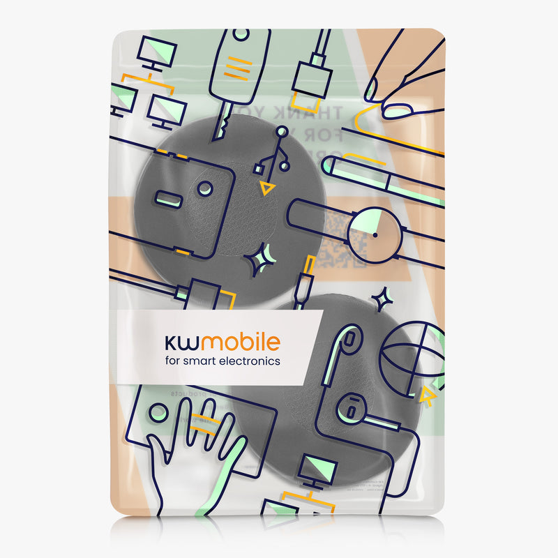 kwmobile 2x Kunstleder Ohr Polster für Jabra Evolve 75 Ohrpolster - Ersatz Ohrpolster - Kopfhörer Ersatzteile - Kopfhörer Ersatzpolster mit Cooling Effekt Schwarz