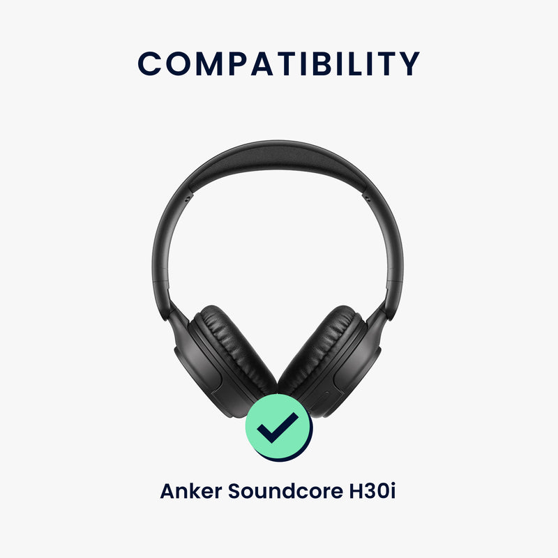 kwmobile Bügelpolster Kunstleder kompatibel mit Anker Soundcore H30i - Over Ear Kopfhörer Ersatz Kopfbügel Polster Schwarz