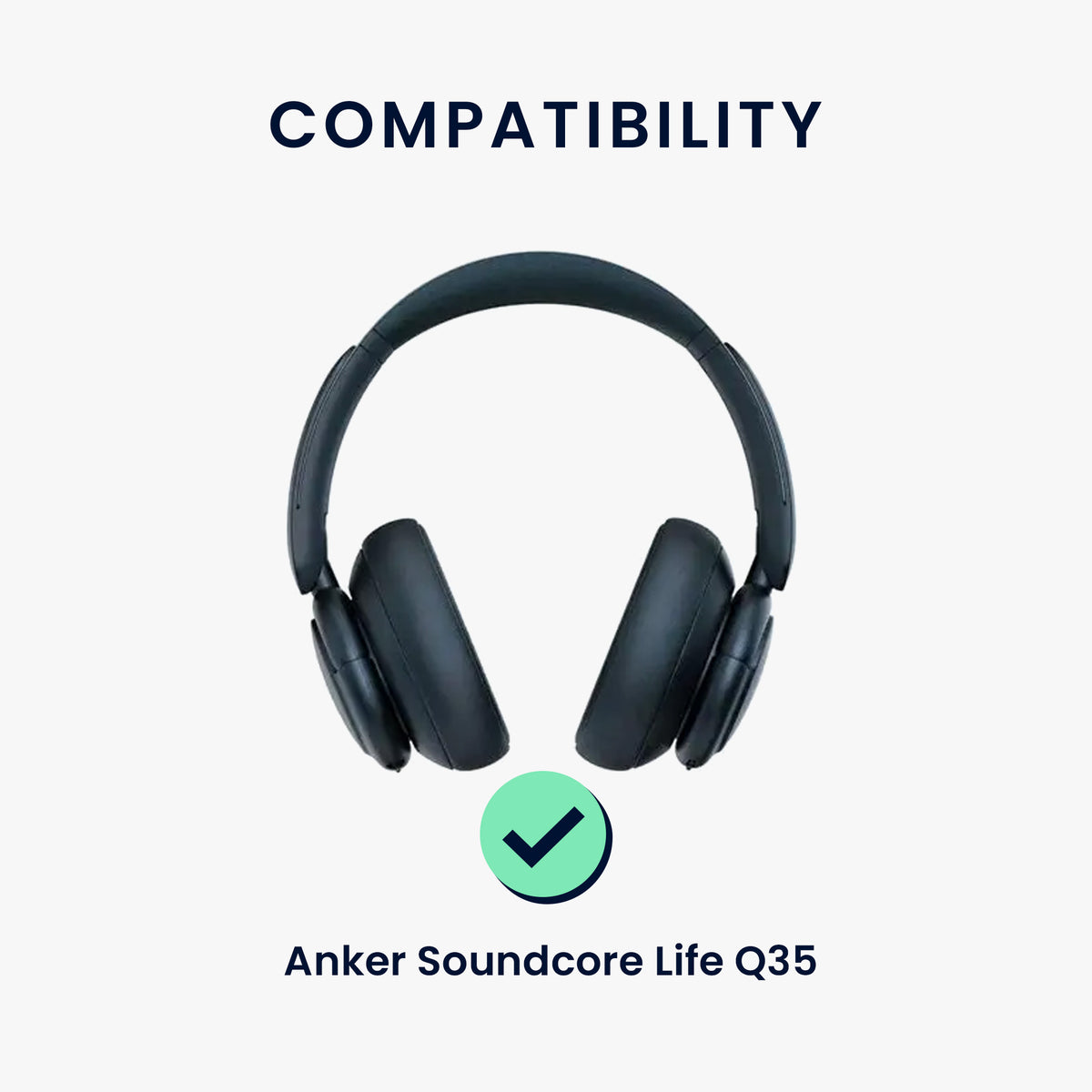 kwmobile Bügelpolster Kunstleder kompatibel mit Anker Soundcore Life Q35 - Over Ear Kopfhörer Ersatz Kopfbügel Polster Schwarz