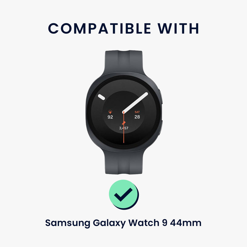 kwmobile 2x Schutzglas kompatibel mit Samsung Galaxy Watch 9 44mm Folie - Hart Glas Schutzfolie für Smartwatch - Displayschutz für Fitness Tracker Transparent Transparent