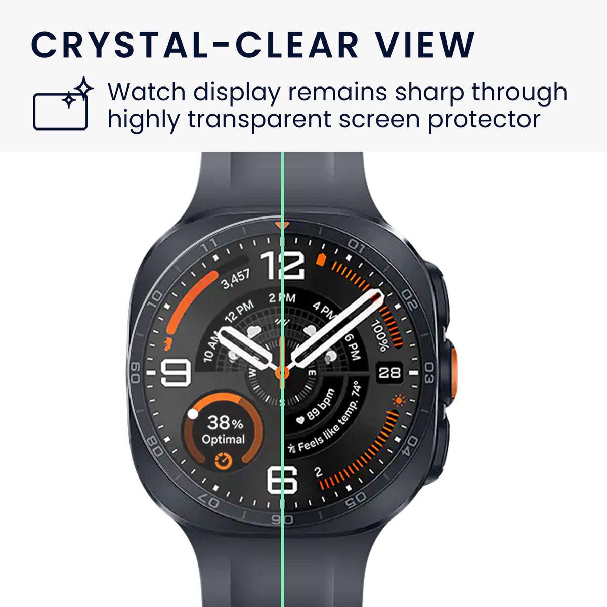 kwmobile 2x Schutzglas kompatibel mit Samsung Galaxy Watch Ultra 2 (2026) Folie - Hart Glas Schutzfolie für Smartwatch - Displayschutz für Fitness Tracker Transparent Transparent
