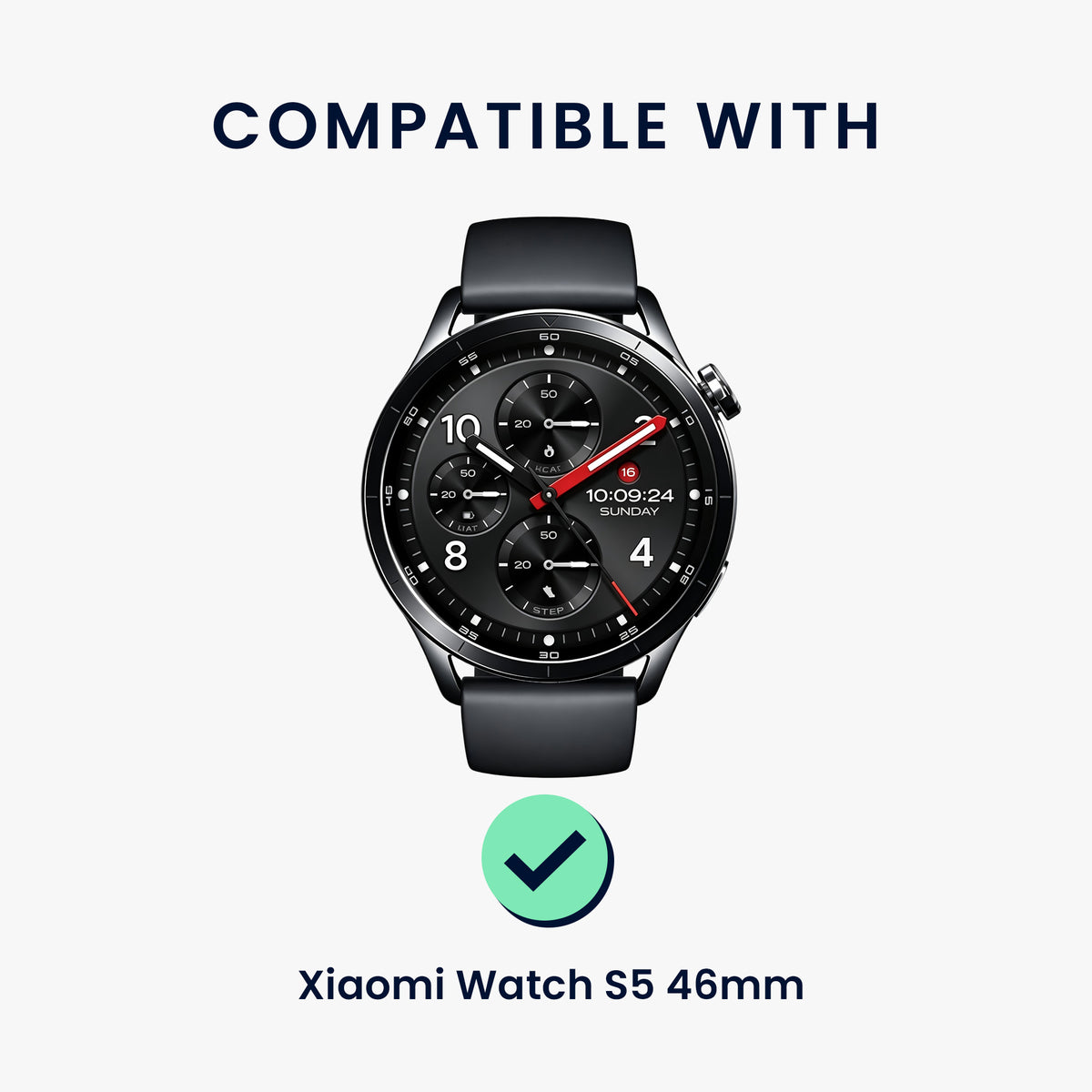kwmobile 2x Schutzglas kompatibel mit Xiaomi Watch S5 46mm Folie - Hart Glas Schutzfolie für Smartwatch - Displayschutz für Fitness Tracker Transparent Transparent