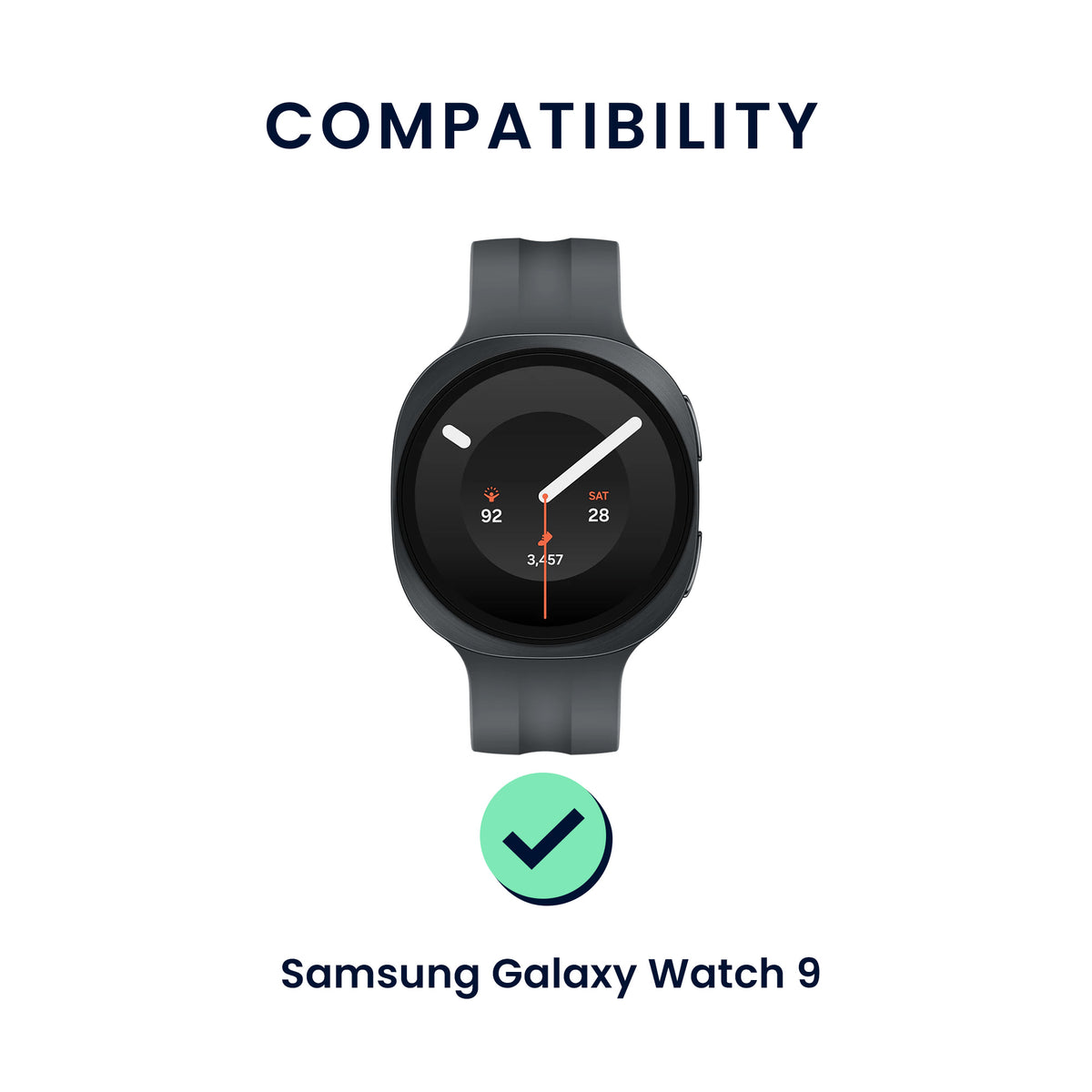 kwmobile 2x Uhrenarmband für Samsung Galaxy Watch 9 Armband - Fitnesstracker Band Set aus TPU Silikon - Ersatzarmband Smartwatch - Schwarz Dunkelgrün Schwarz