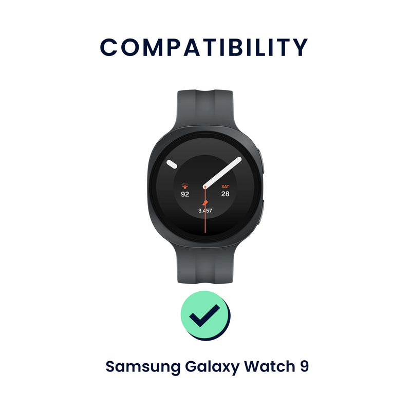 kwmobile 2x Uhrenarmband für Samsung Galaxy Watch 9 Armband - Fitnesstracker Band Set aus TPU Silikon - Ersatzarmband Smartwatch - Schwarz Dunkelgrün Schwarz