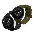 kwmobile 2x Uhrenarmband für Samsung Galaxy Watch 9 Armband - Fitnesstracker Band Set aus TPU Silikon - Ersatzarmband Smartwatch - Schwarz Dunkelgrün Schwarz