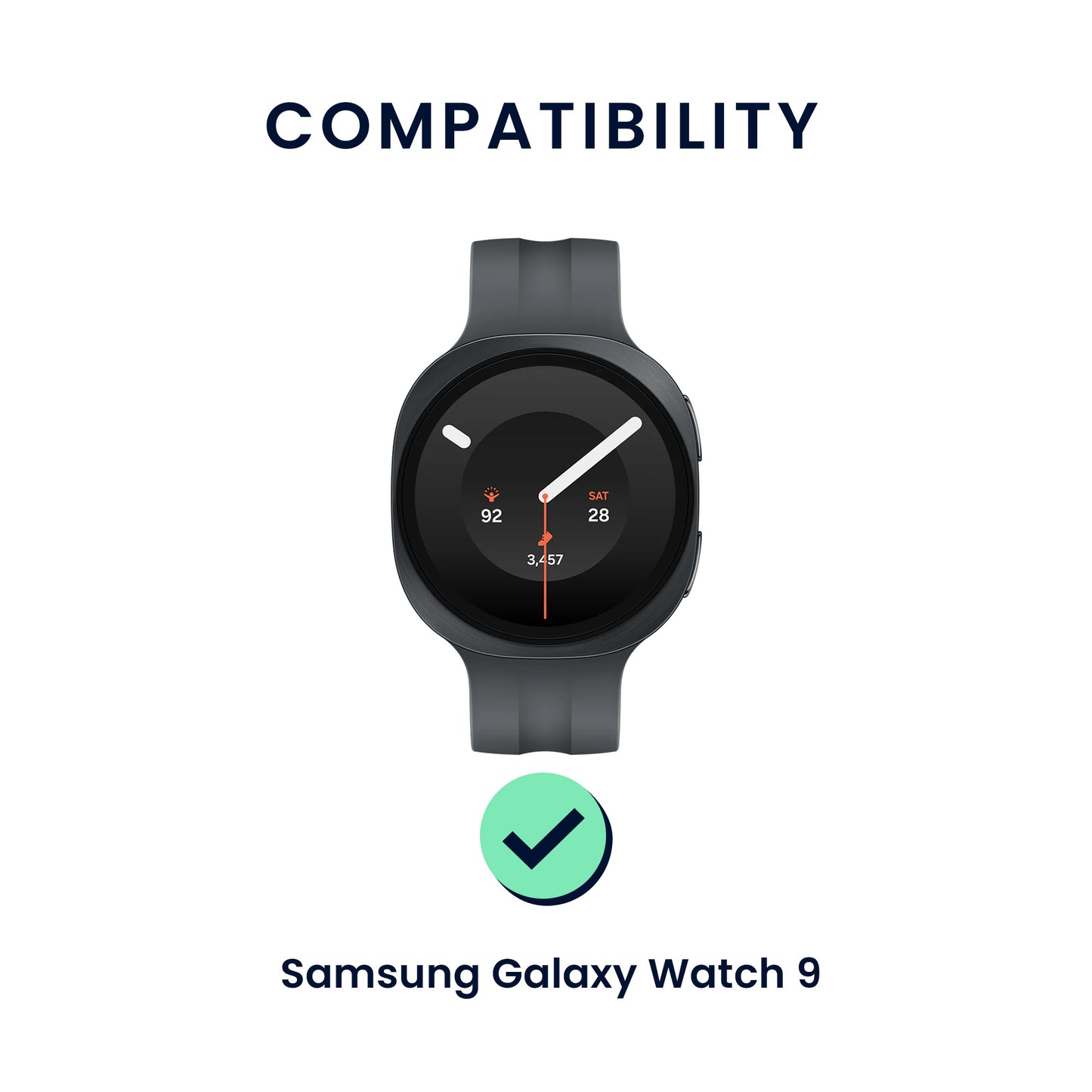 kwmobile 2x Uhrenarmband für Samsung Galaxy Watch 9 Armband - Fitnesstracker Band Set aus TPU Silikon - Ersatzarmband Smartwatch - Orange Schwarz Orange