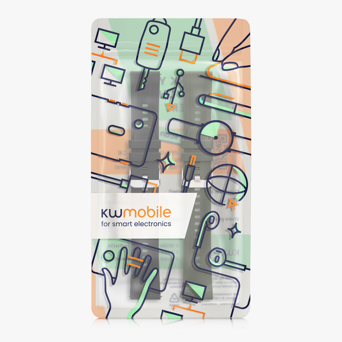 kwmobile 2x Uhrenarmband für Amazfit Cheetah 2 Ultra Armband - Fitnesstracker Band Set aus TPU Silikon - Ersatzarmband Smartwatch - Schwarz Dunkelgrün Schwarz