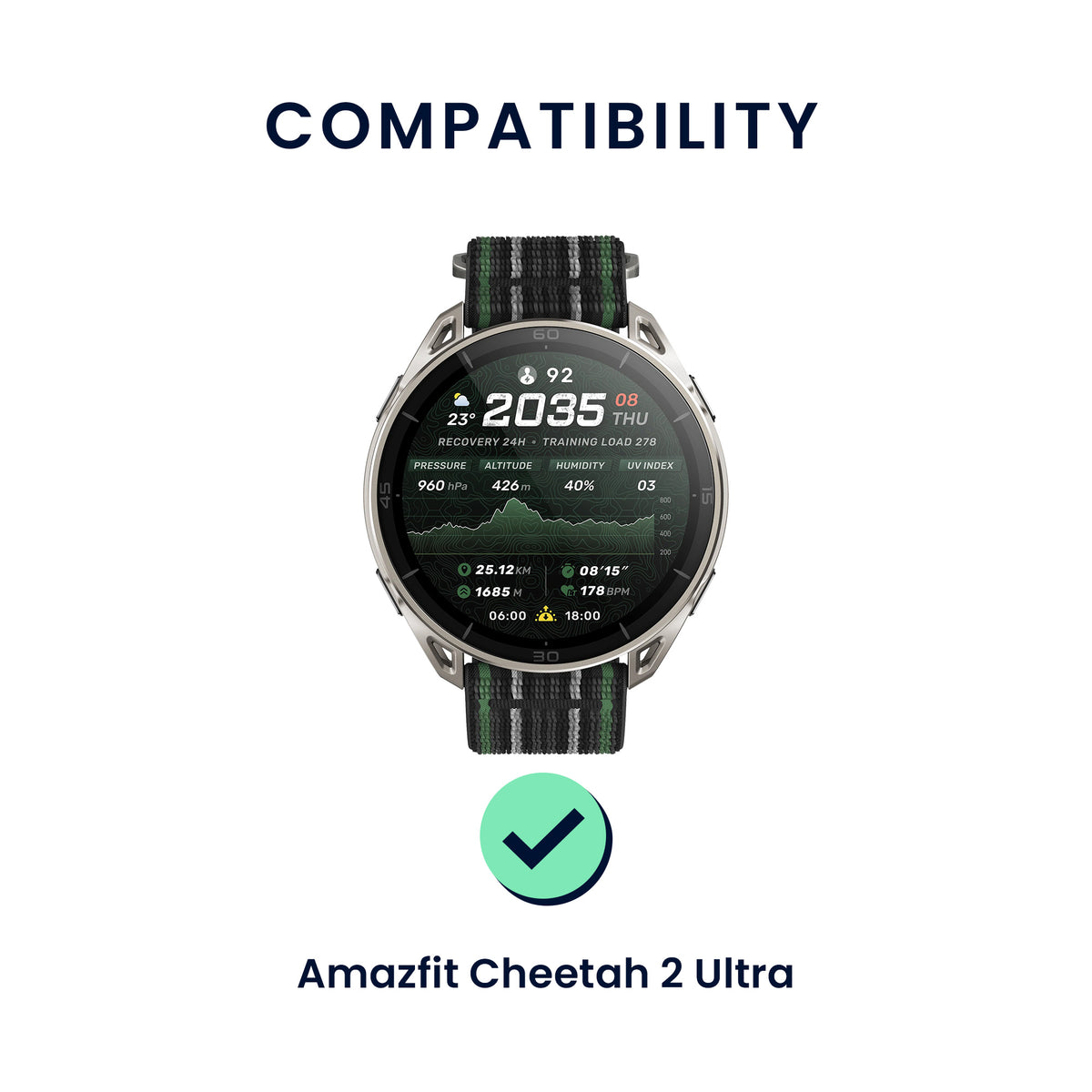 kwmobile 2x Uhrenarmband für Amazfit Cheetah 2 Ultra Armband - Fitnesstracker Band Set aus TPU Silikon - Ersatzarmband Smartwatch - Grau Schwarz Grau
