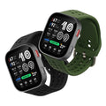 kwmobile 2x Uhrenarmband für Amazfit Bip Max 50mm Armband - Fitnesstracker Band Set aus TPU Silikon - Ersatzarmband Smartwatch - Schwarz Dunkelgrün Schwarz