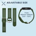 kwmobile 2x Uhrenarmband für Amazfit Bip Max 50mm Armband - Fitnesstracker Band Set aus TPU Silikon - Ersatzarmband Smartwatch - Schwarz Dunkelgrün Schwarz