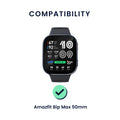 kwmobile 2x Uhrenarmband für Amazfit Bip Max 50mm Armband - Fitnesstracker Band Set aus TPU Silikon - Ersatzarmband Smartwatch - Schwarz Dunkelgrün Schwarz