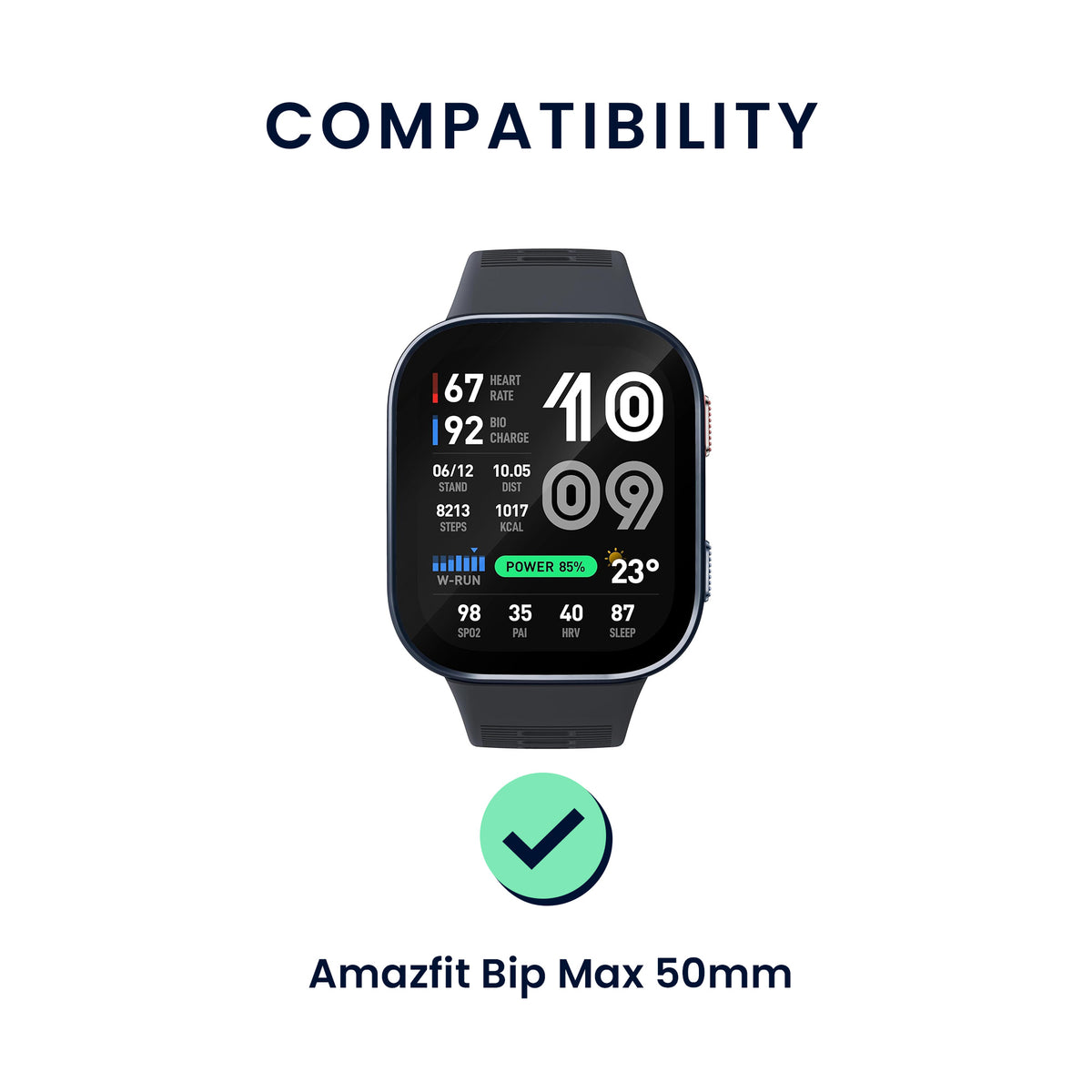 kwmobile 2x Uhrenarmband für Amazfit Bip Max 50mm Armband - Fitnesstracker Band Set aus TPU Silikon - Ersatzarmband Smartwatch - Schwarz Dunkelgrün Schwarz
