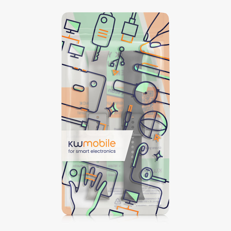 kwmobile 2x Uhrenarmband für Xiaomi Redmi Watch 6 / Redmi Watch 5 Armband - Fitnesstracker Band Set aus TPU Silikon - Ersatzarmband Smartwatch - Schwarz Hellgrau Schwarz