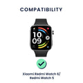 kwmobile 2x Uhrenarmband für Xiaomi Redmi Watch 6 / Redmi Watch 5 Armband - Fitnesstracker Band Set aus TPU Silikon - Ersatzarmband Smartwatch - Schwarz Hellgrau Schwarz