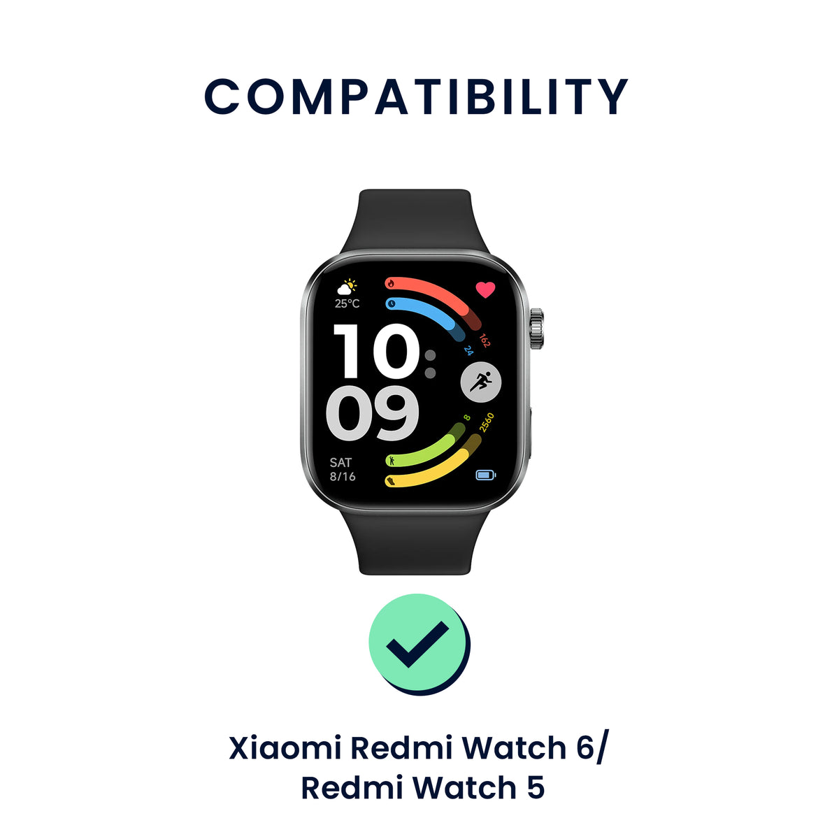 kwmobile 2x Uhrenarmband für Xiaomi Redmi Watch 6 / Redmi Watch 5 Armband - Fitnesstracker Band Set aus TPU Silikon - Ersatzarmband Smartwatch - Hellblau Schwarz Hellblau