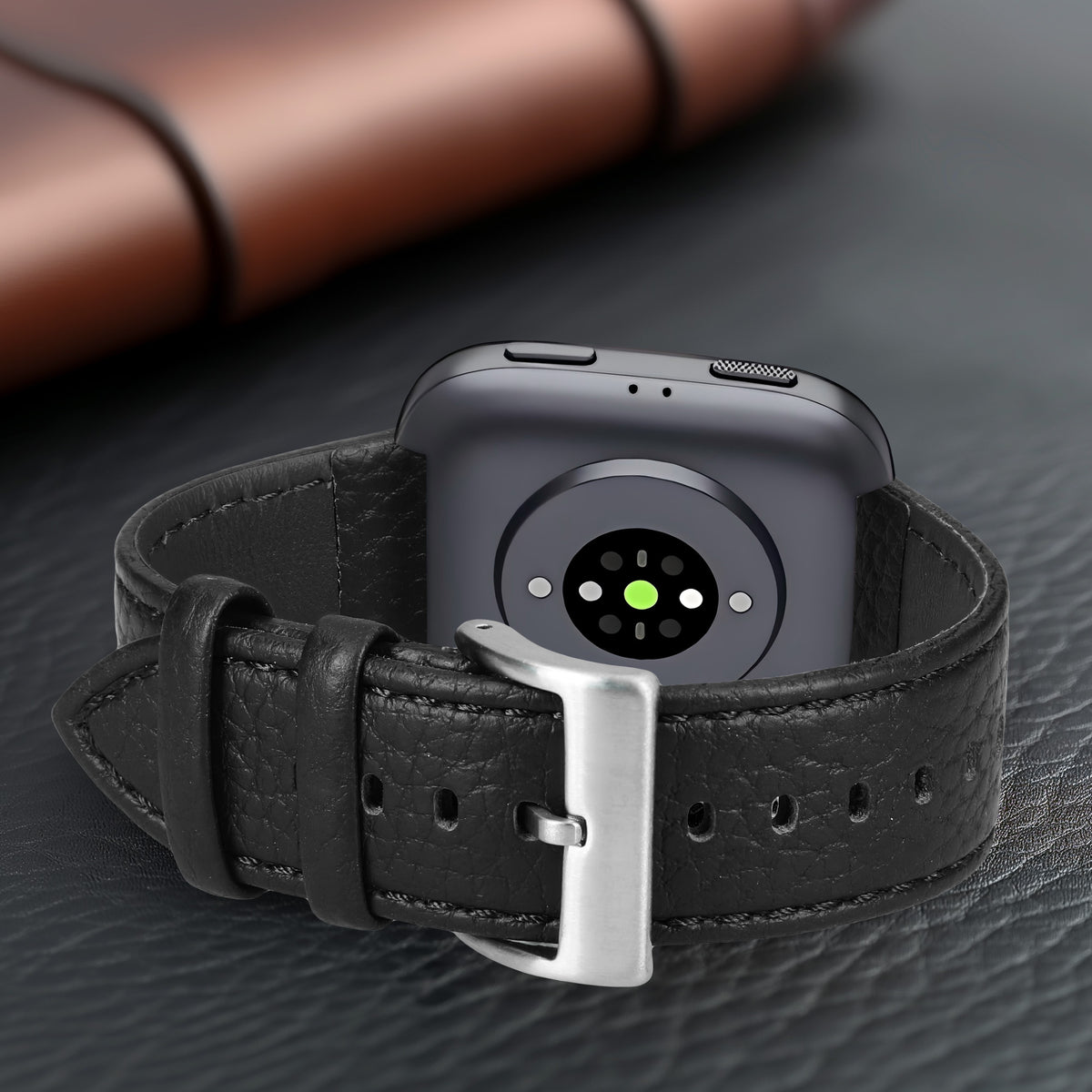 kwmobile Echtleder Uhrenarmband für Amazfit Bip Max / Amazfit Bip 6 Armband - Ersatzarmband für Fitnesstracker - Wechselarmband Smartwatch - Schwarz Schwarz