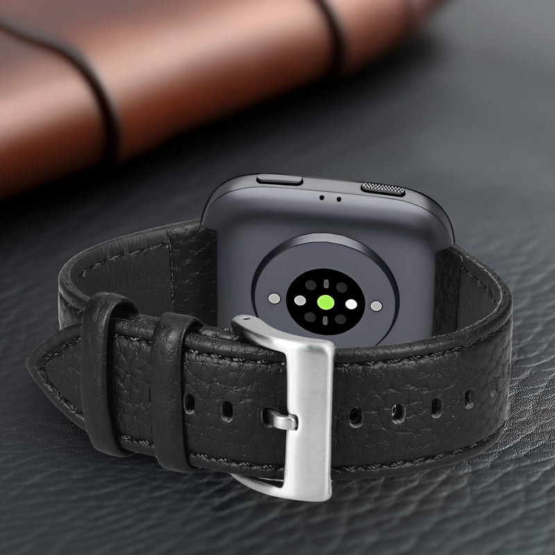 kwmobile Echtleder Uhrenarmband für Amazfit Bip Max / Amazfit Bip 6 Armband - Ersatzarmband für Fitnesstracker - Wechselarmband Smartwatch - Schwarz Schwarz