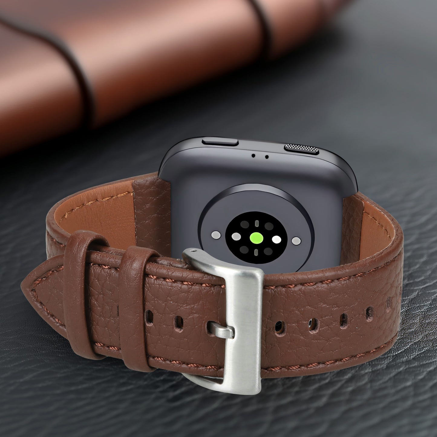 kwmobile Echtleder Uhrenarmband für Amazfit Bip Max / Amazfit Bip 6 Armband - Ersatzarmband für Fitnesstracker - Wechselarmband Smartwatch - Dunkelbraun Dunkelbraun